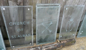 Original Etched Glass Church Windows