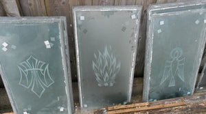 Original Etched Glass Church Windows